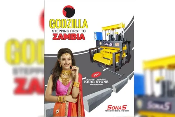 SONAS INTRODUCED THE FIRST SMALL SCALE KERB SONE MAKING MACHINE AT AFFORDABLE PRICE SPECIALLY FOR THE CONTRACTORS IN AFRICA